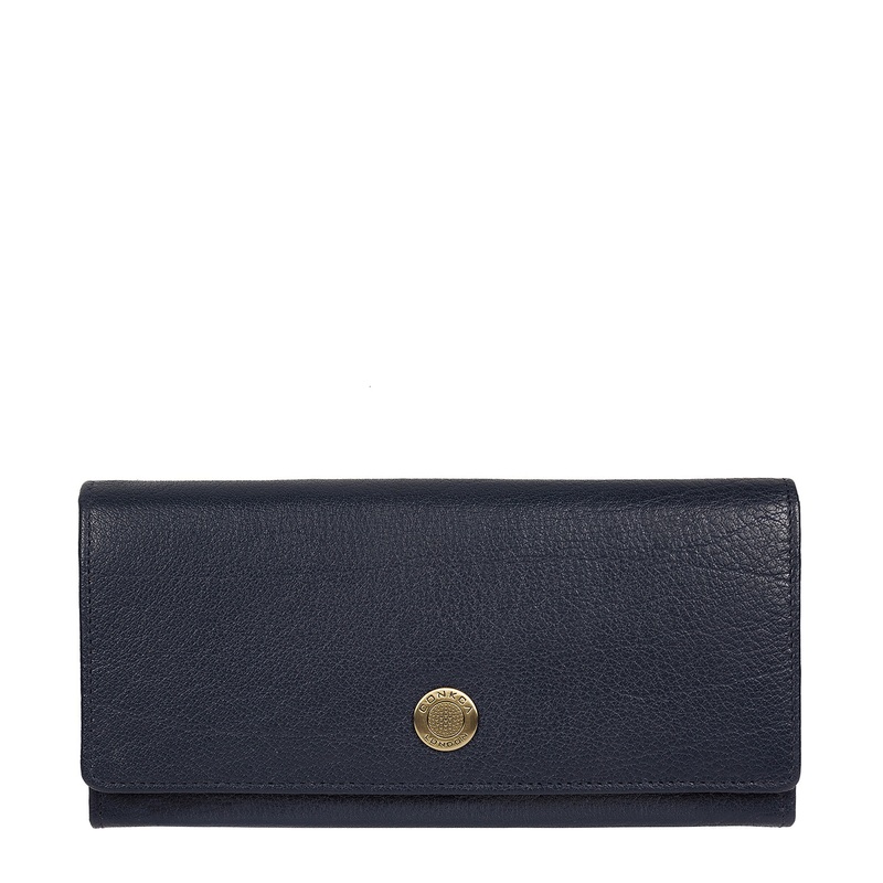 'Fey' Navy Leather Purse