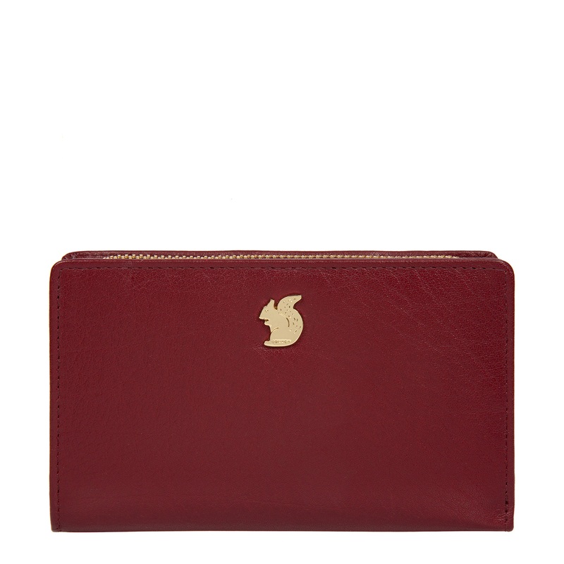 'Fran' Deep Red Leather RFID Purse