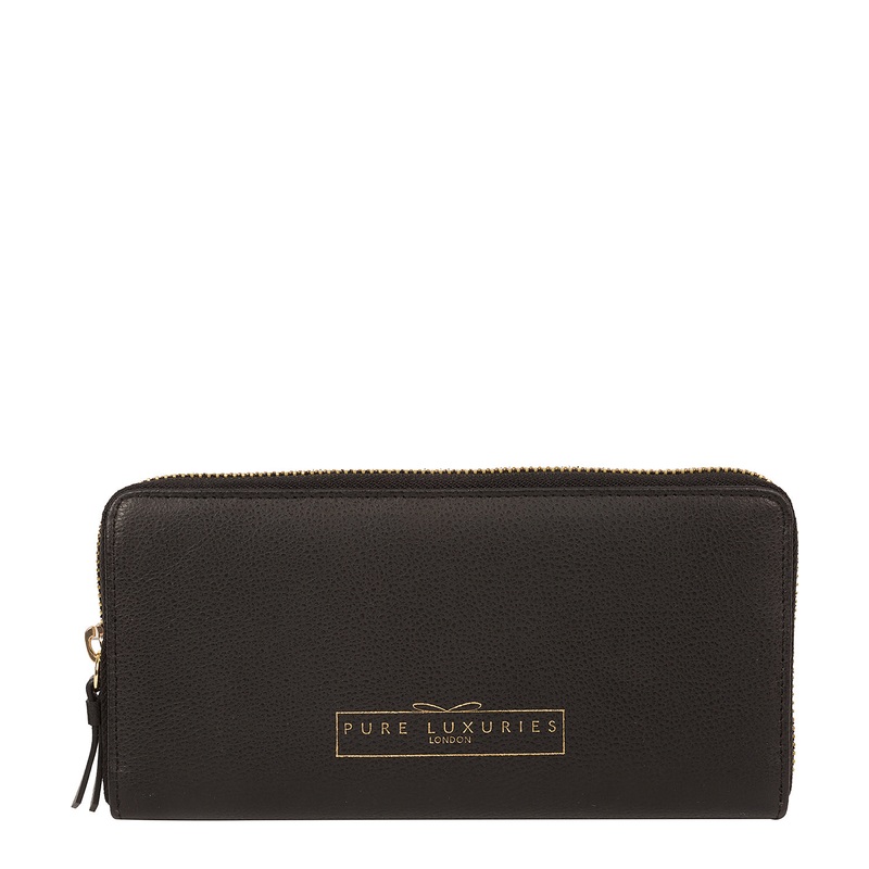 'Frieda' Jet Black Leather Purse