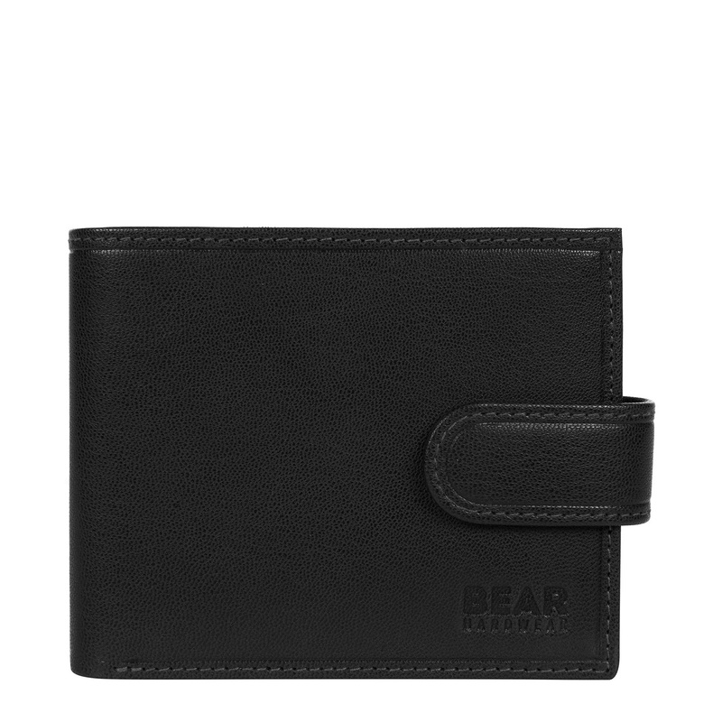 'Gunvar' Black Leather Bi-Fold Wallet