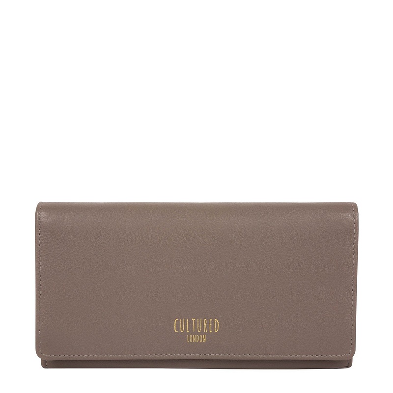'Harlow' Elephant Grey Leather Purse