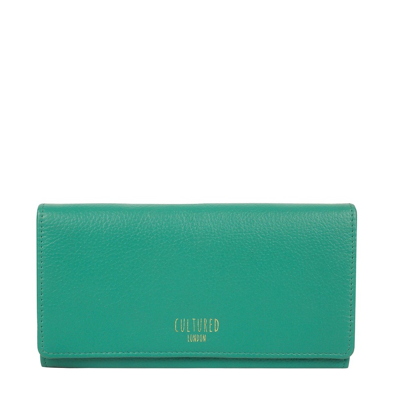 'Harlow' Leaf Green Leather Purse