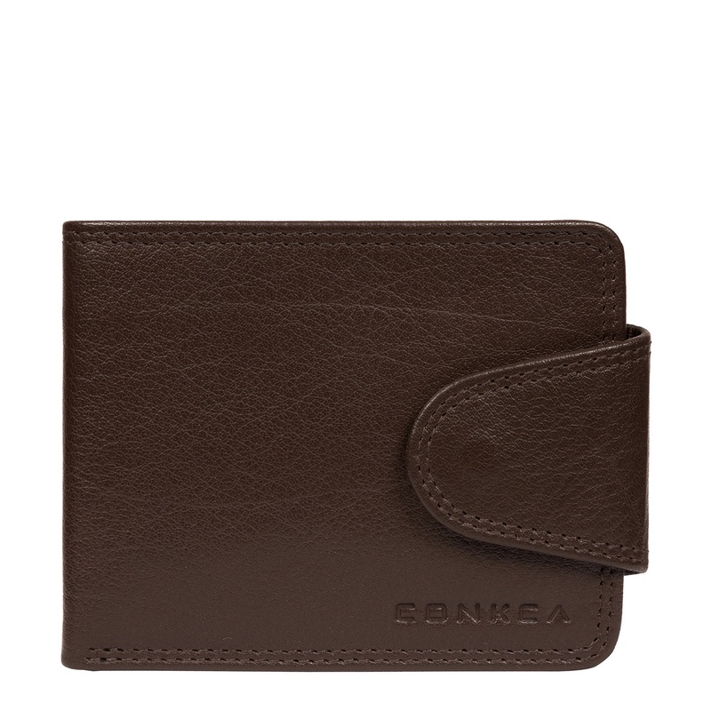 'Heath' Dark Brown Leather RFID Wallet