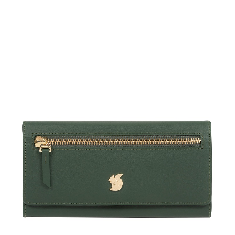 'Honey' Evergreen Leather Bi-Fold Purse