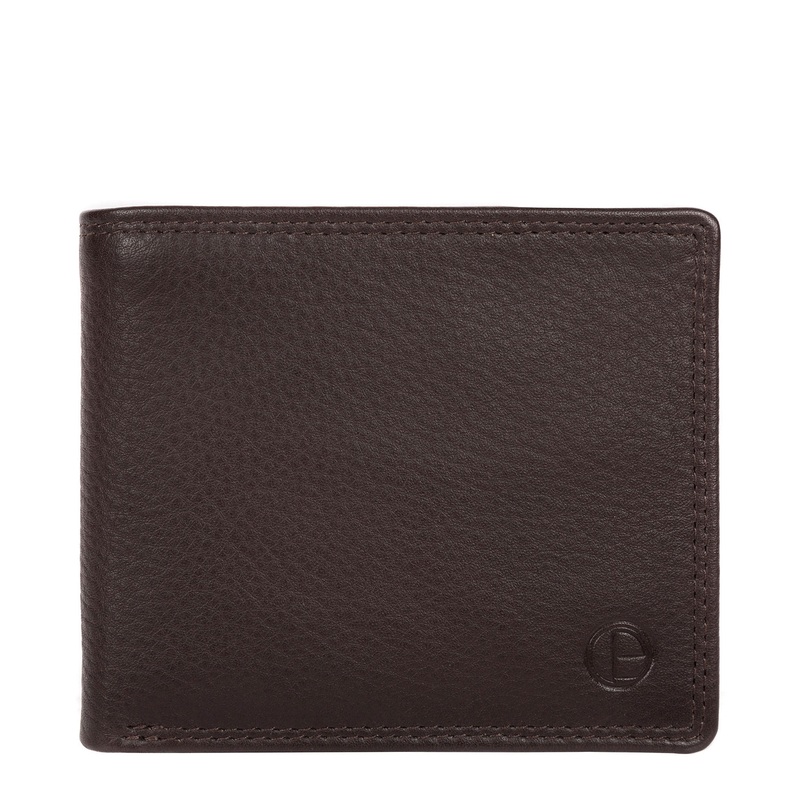 'Hurricane' Black Coffee Leather Bi-Fold Wallet