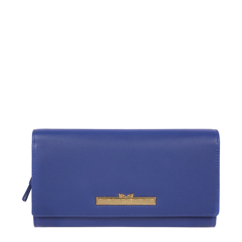 'Kite' Royal Blue Leather Tri-Fold Purse