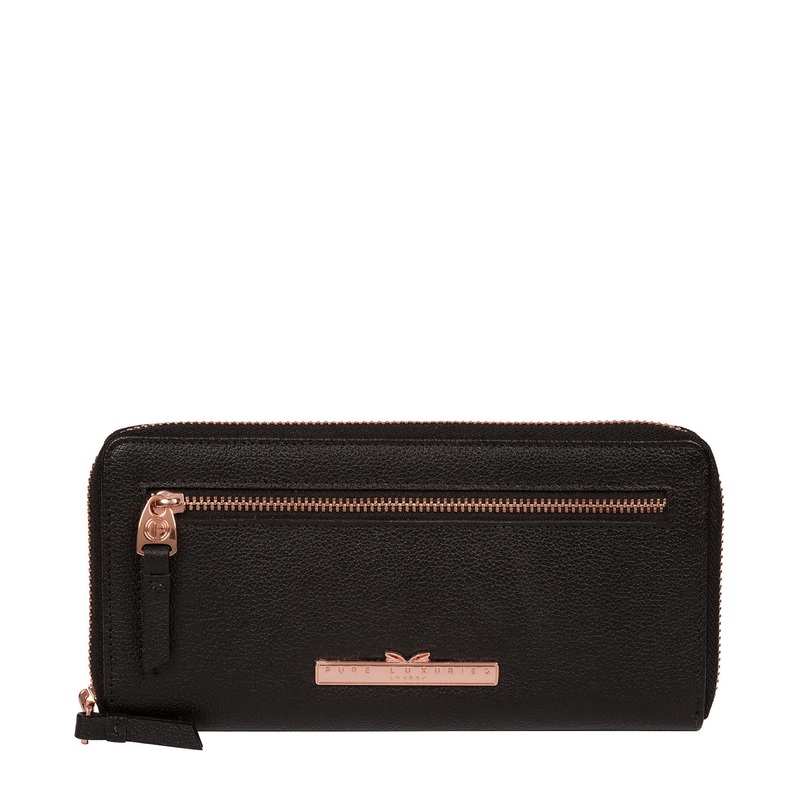 'Knightley' Black Leather Purse