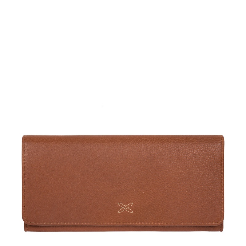 'Lana' Tan Handcrafted Leather RFID Purse