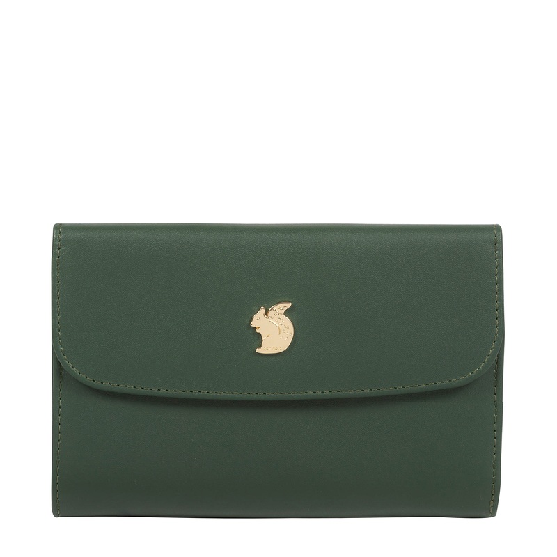 'Maple' Evergreen Leather Tri-Fold Purse