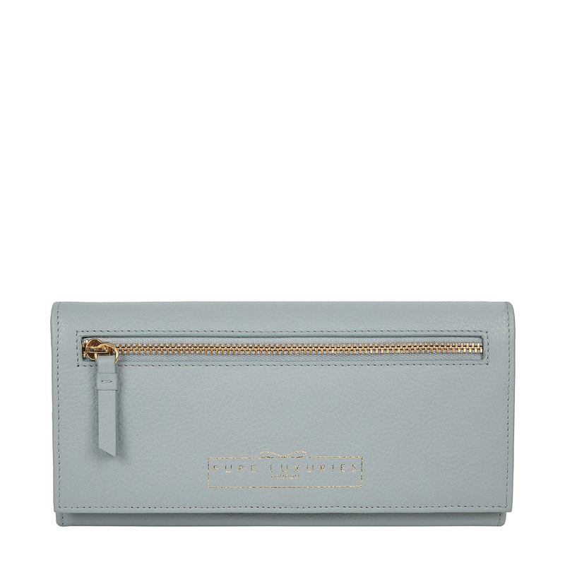 'Monika' Cashmere Blue Leather Purse