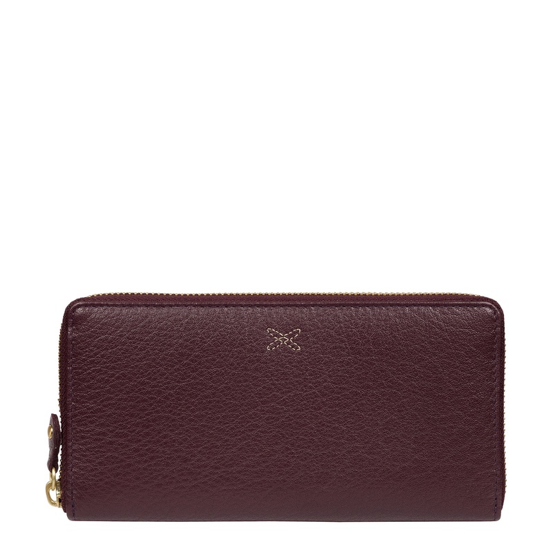 'Netty' Purple Leather RFID Purse