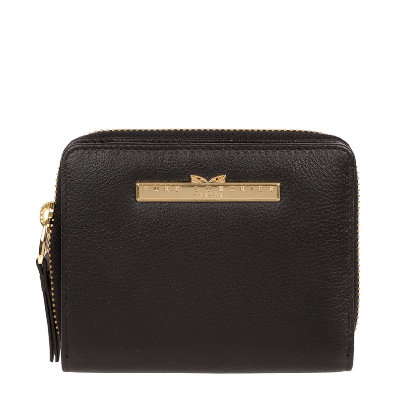 'Piper' Black Leather Bi-Fold Purse
