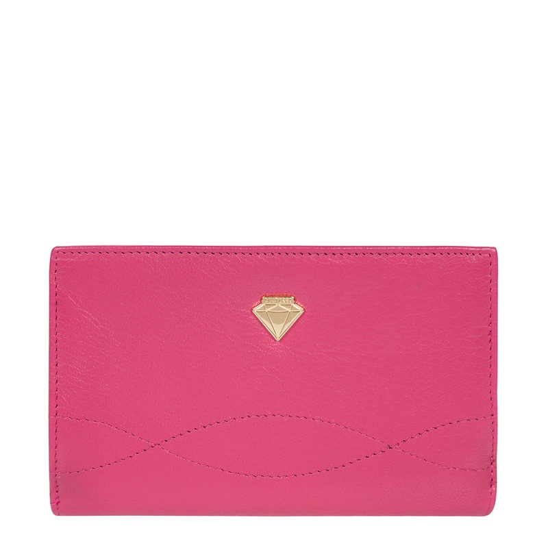 'Stow' Fuchsia Leather Purse