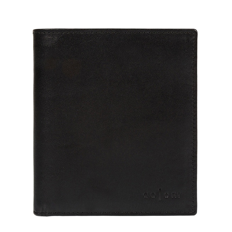 'Taranto' Italian-Inspired Black Tri-Fold Leather RFID Wallet