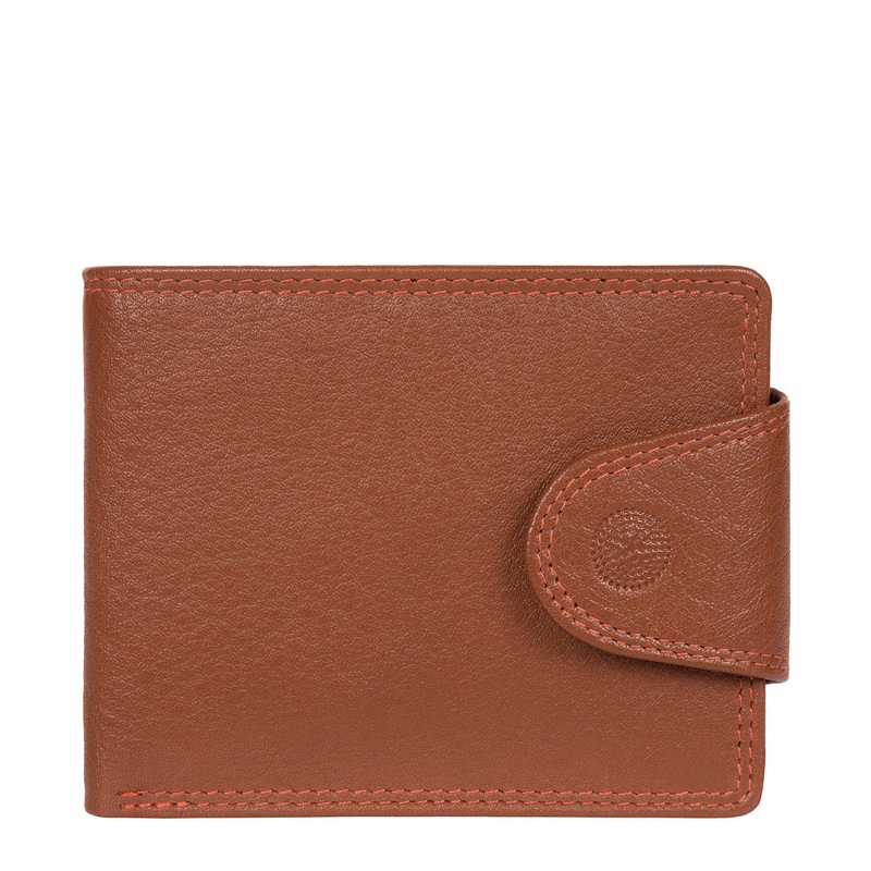 'Tyler' Chestnut Orange Bi-Fold Leather Wallet