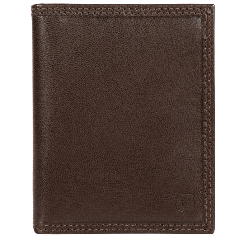 'Viggo' Dark Brown Leather Bi-Fold Card Holder