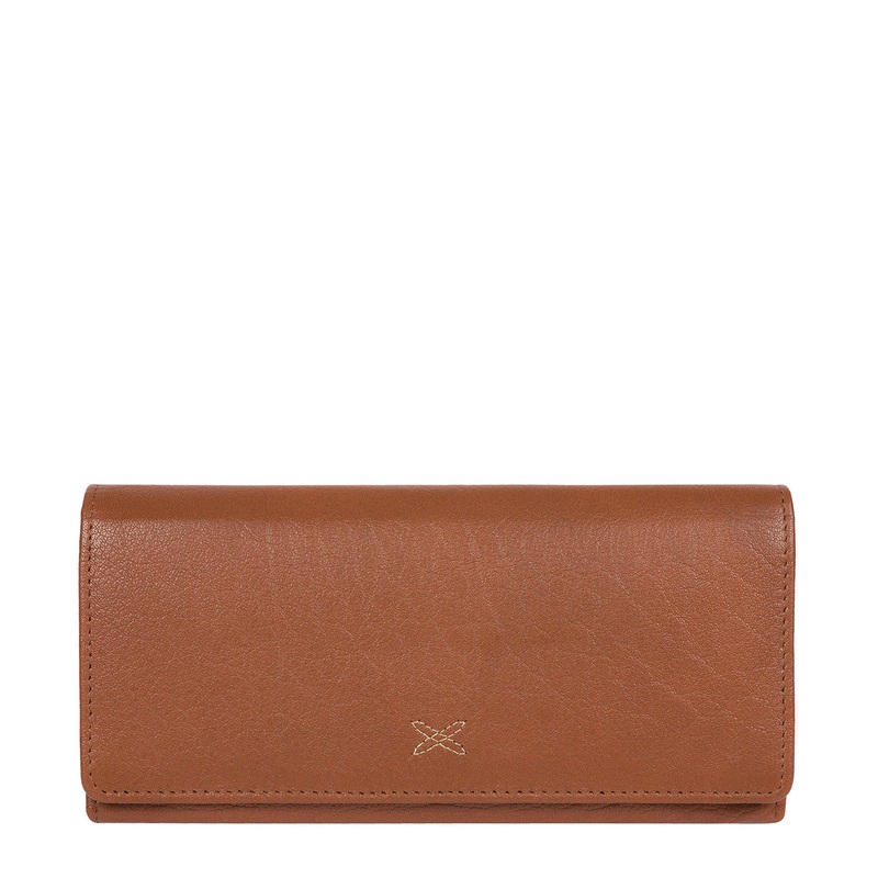 'Vivian' Dark Tan Leather Bi-Fold Purse