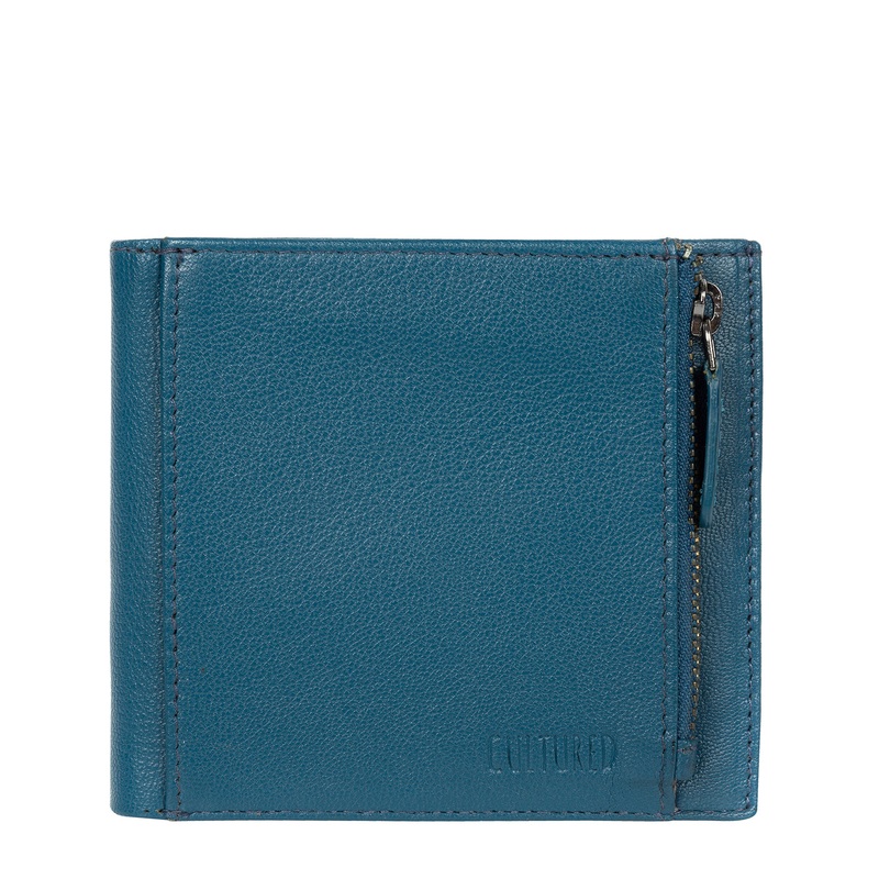 'Wilson' Teal Leather Bi-Fold Wallet