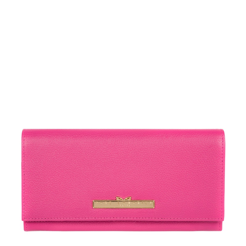 'Wren' Fuchsia Leather Tri-Fold Purse