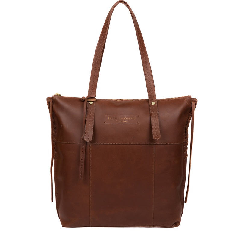 'Aldgate' Conker Brown Leather Tote Bag