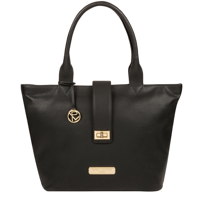 'Annabelle' Black Leather Tote Bag