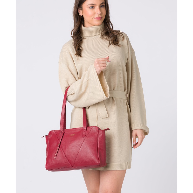 'Astoria' Red Leather Shoulder Bag