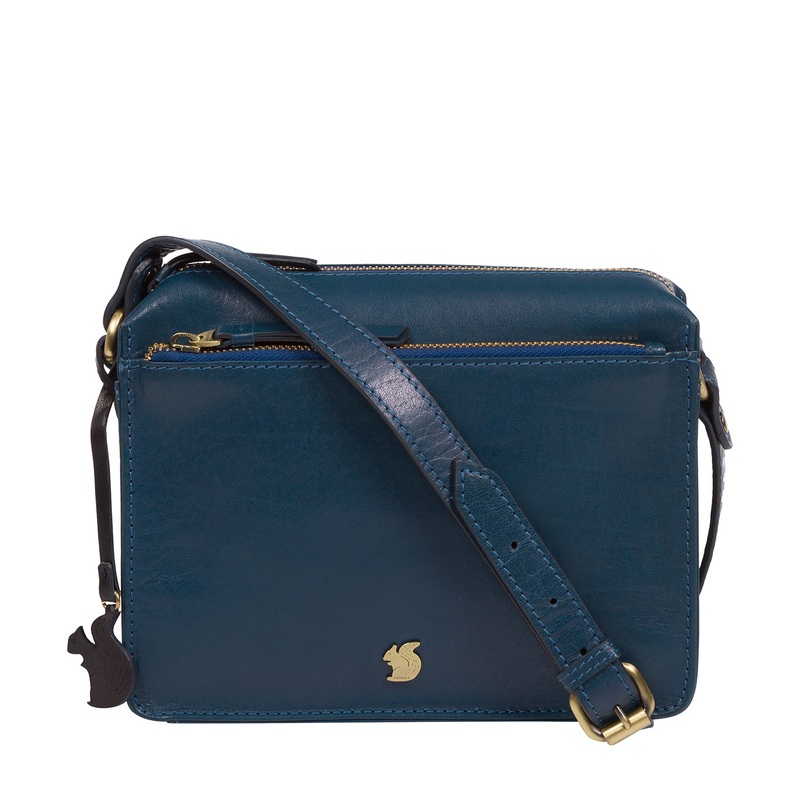 'Aurora' Snorkel Blue Leather Cross Body Bag