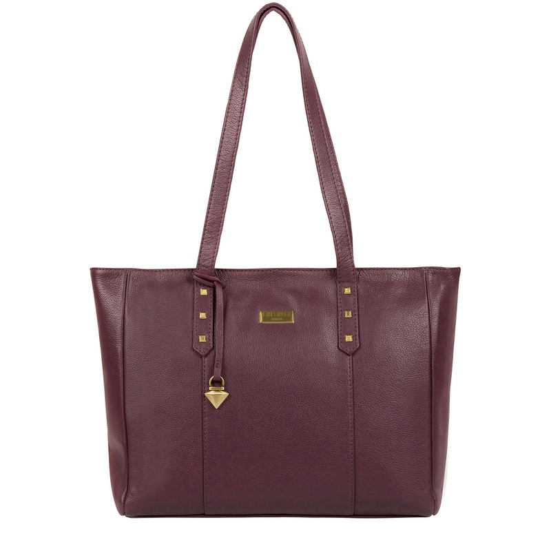 'Avery' Fig Leather Tote Bag