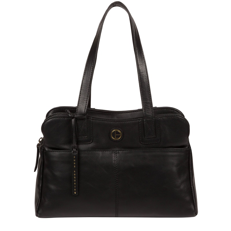 'Beacon' Vintage Black Leather Handbag