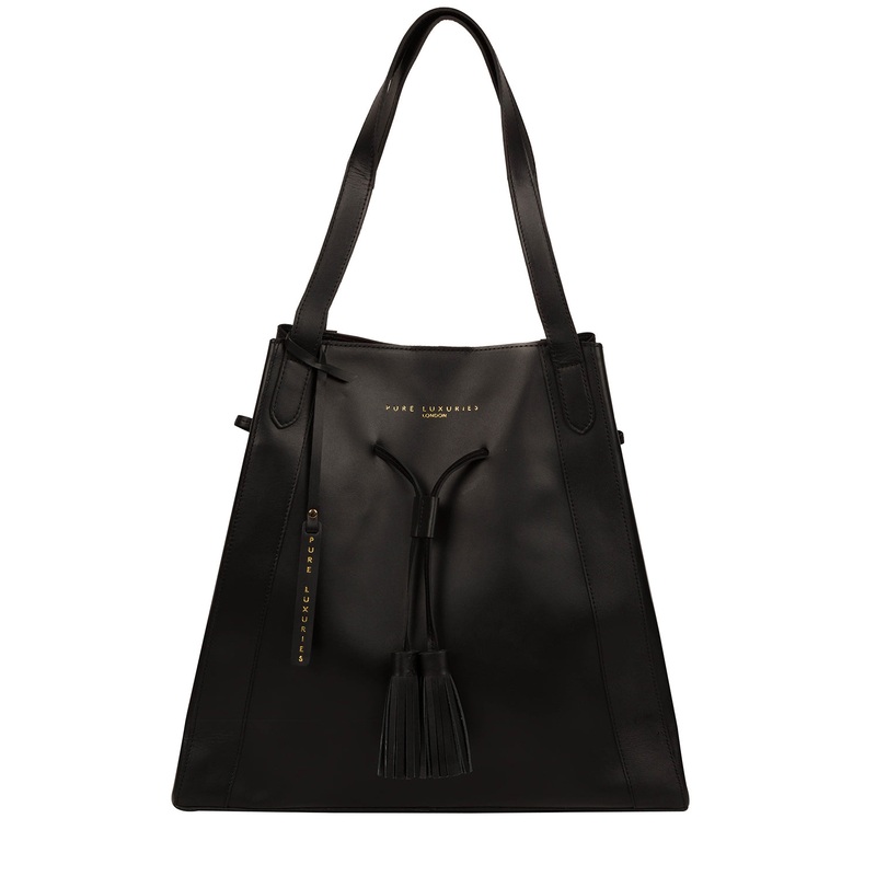 'Bembridge' Jet Black Vegetable-Tanned Leather Extra-Large Shoulder Bag