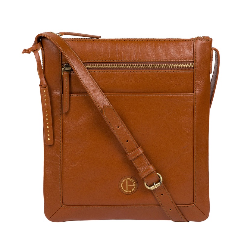 'Bray' Vintage Dark Tan Leather Cross Body Bag