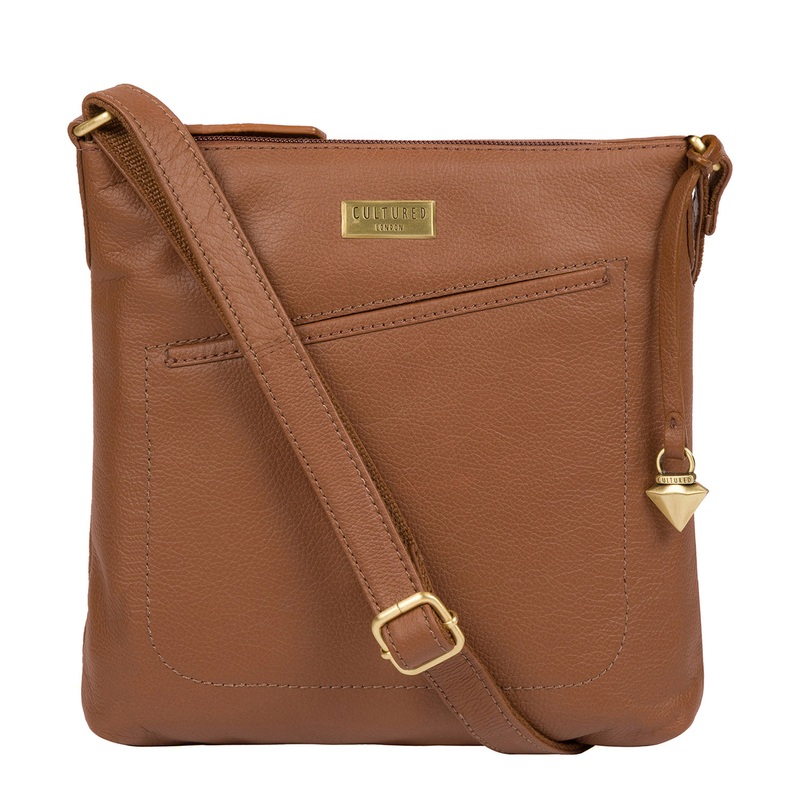 'Bronwyn' Tan Leather Cross Body Bag