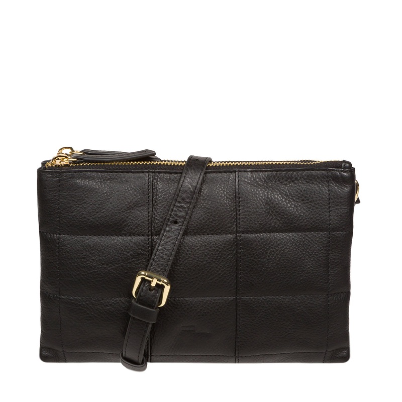 'Carmen' Black Nappa Leather Cross Body Bag