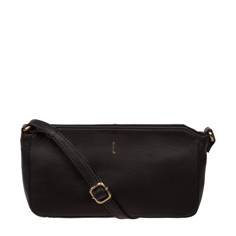 'Christina' Black Leather Cross Body Bag