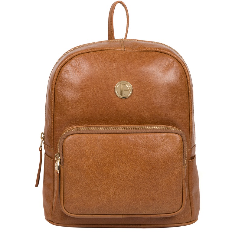 'Cora' Saddle Tan Leather Backpack