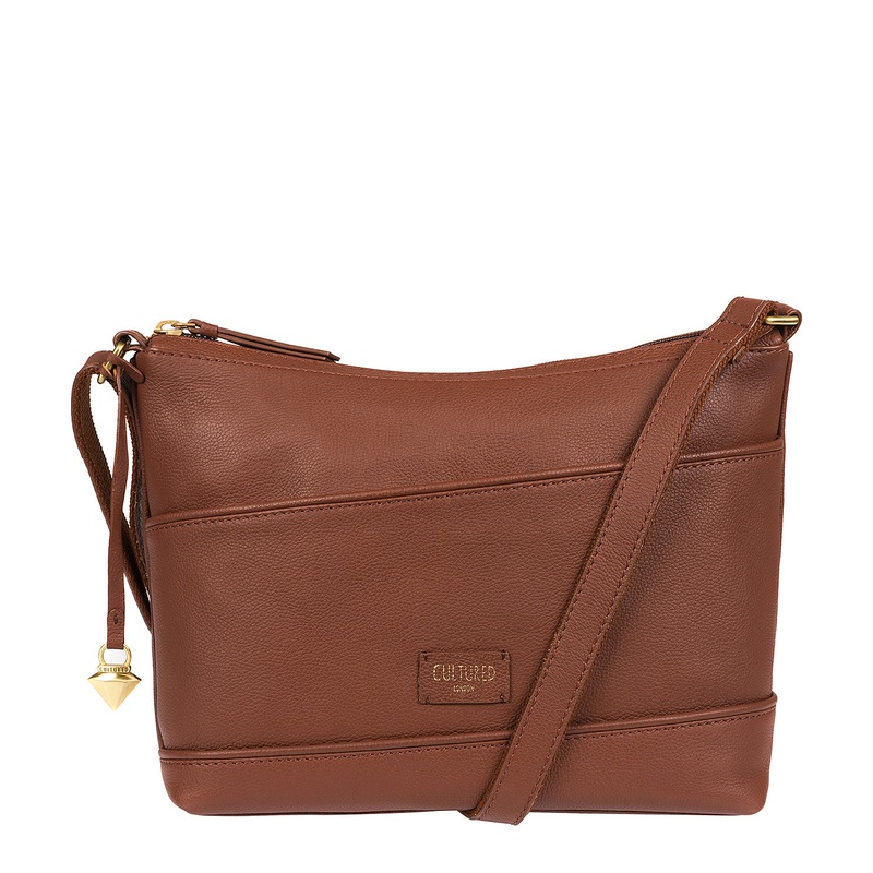 'Delilah' Brown Real Leather Bag