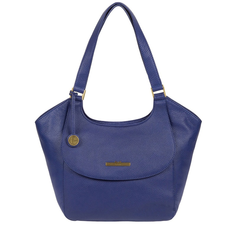 'Denisa' Navy Leather Tote Bag