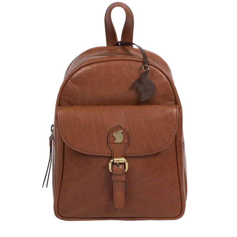 'Eloise' Conker Brown Leather Backpack