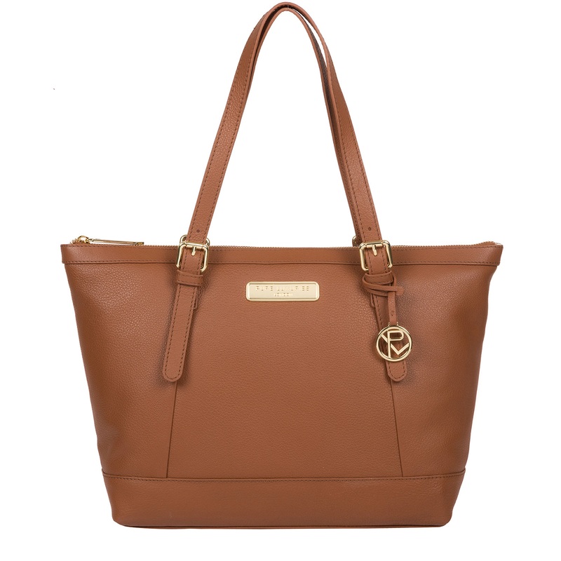 'Emily' Tan Leather Tote Bag