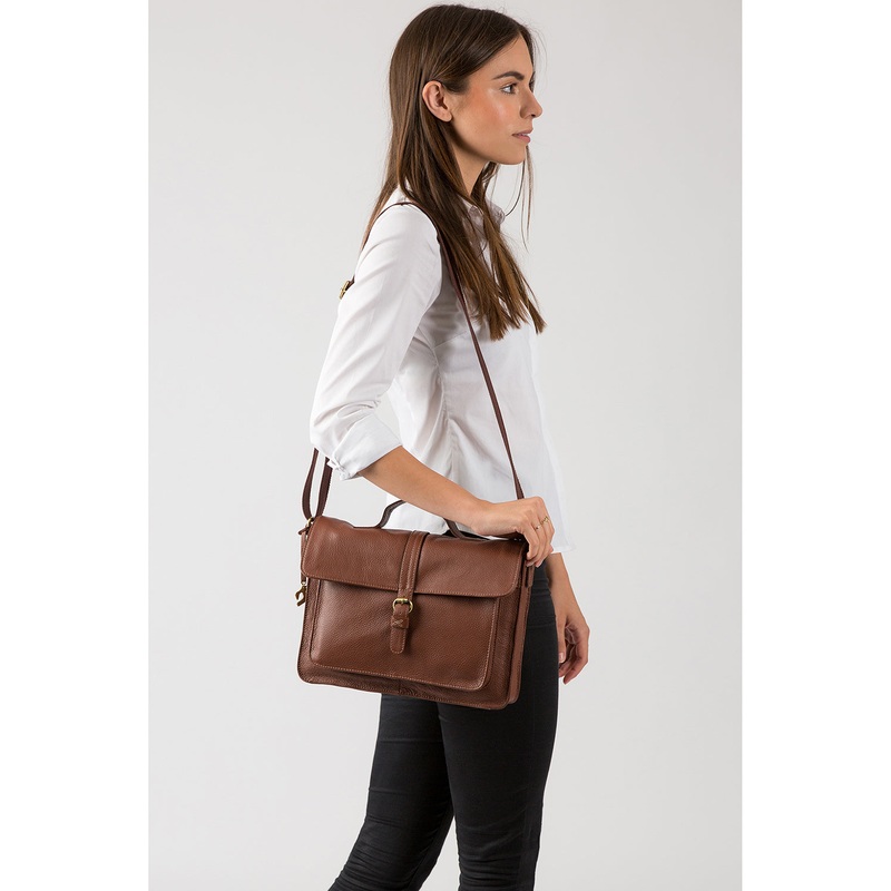 'Faith' Cognac Leather Cross Body Bag
