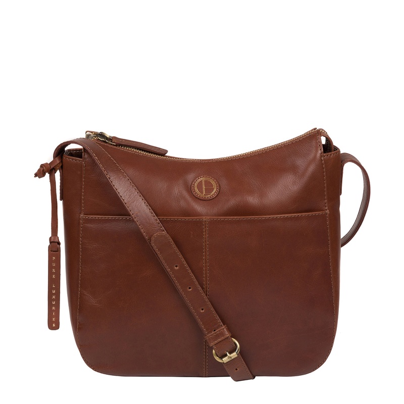 'Farlow' Vintage Cognac Leather Shoulder Bag