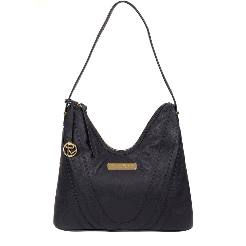 'Felicity' Navy Leather Shoulder Bag