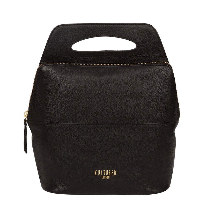 'Finsbury' Black Leather Backpack