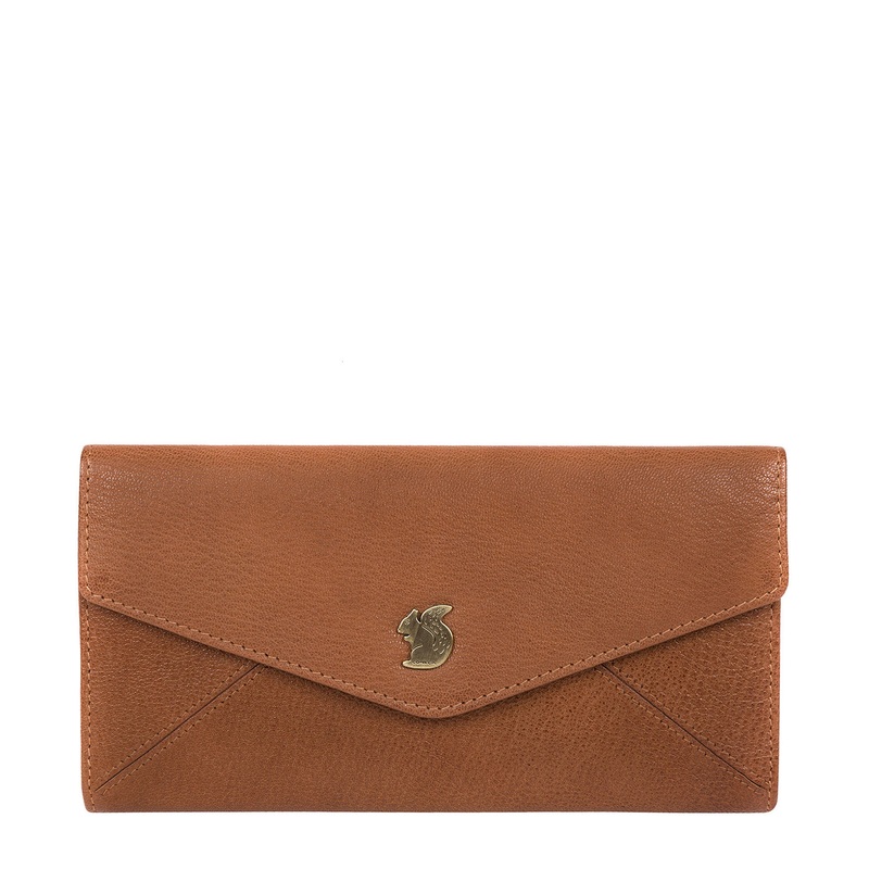 'Fion' Tan Leather Tri-Fold Purse
