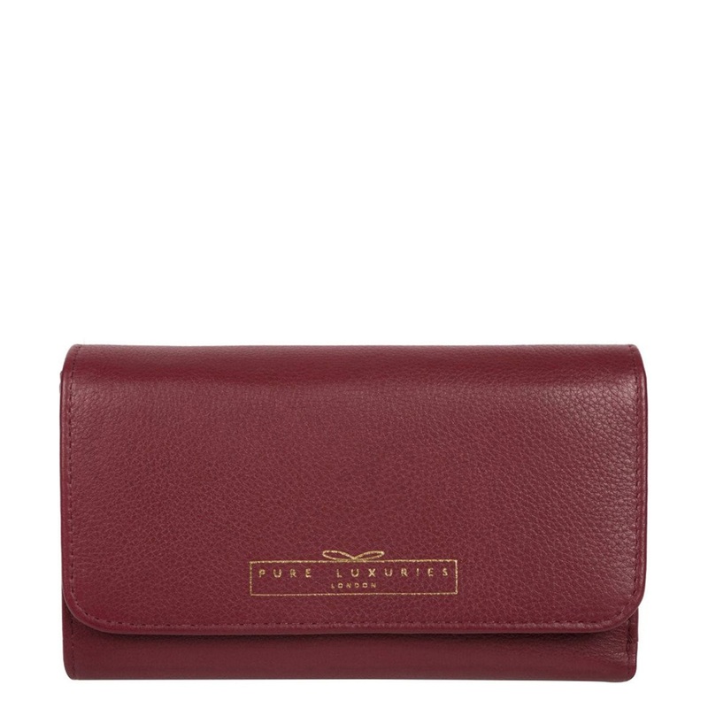 'Freesia' Plum Leather RFID Purse