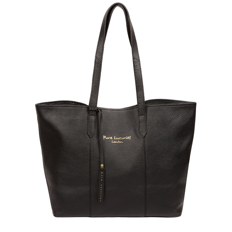 'Hedda' Black Leather Tote Bag
