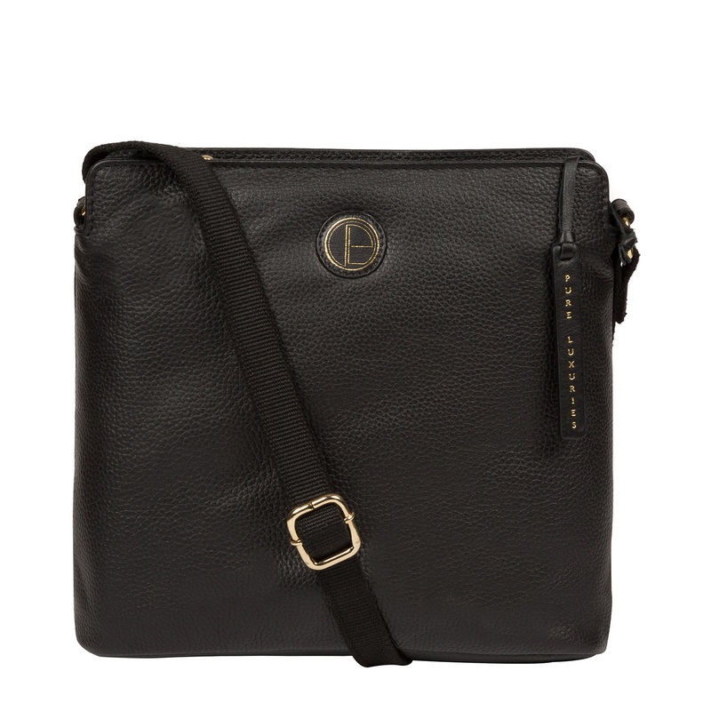 'Holly' Black Leather Cross Body Bag