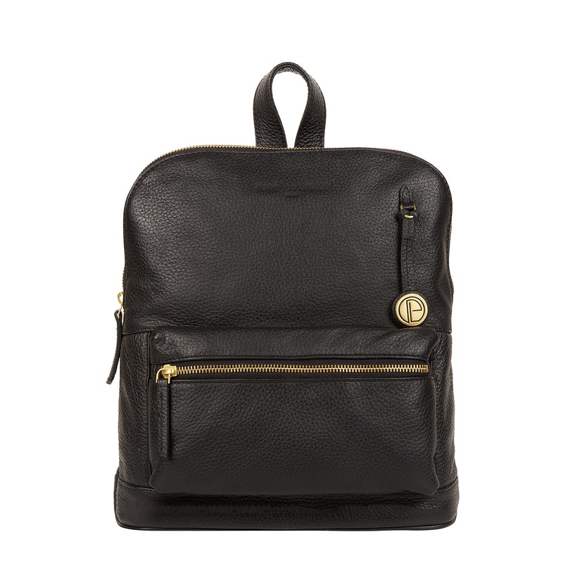 'Ingleby' Black & Gold-Coloured Detail Backpack