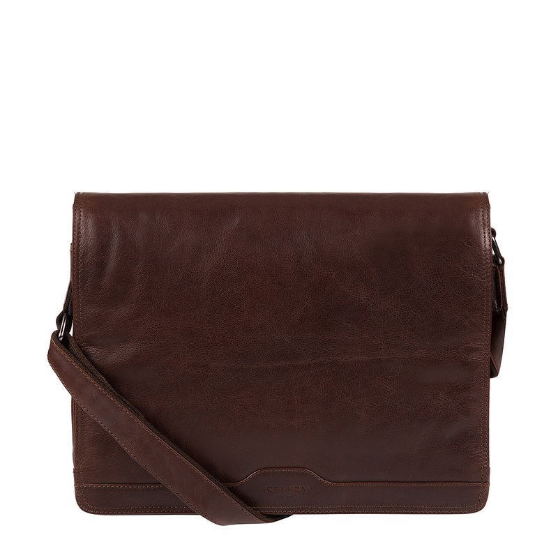 'Islington' Conker Brown Handcrafted Leather Messenger Bag