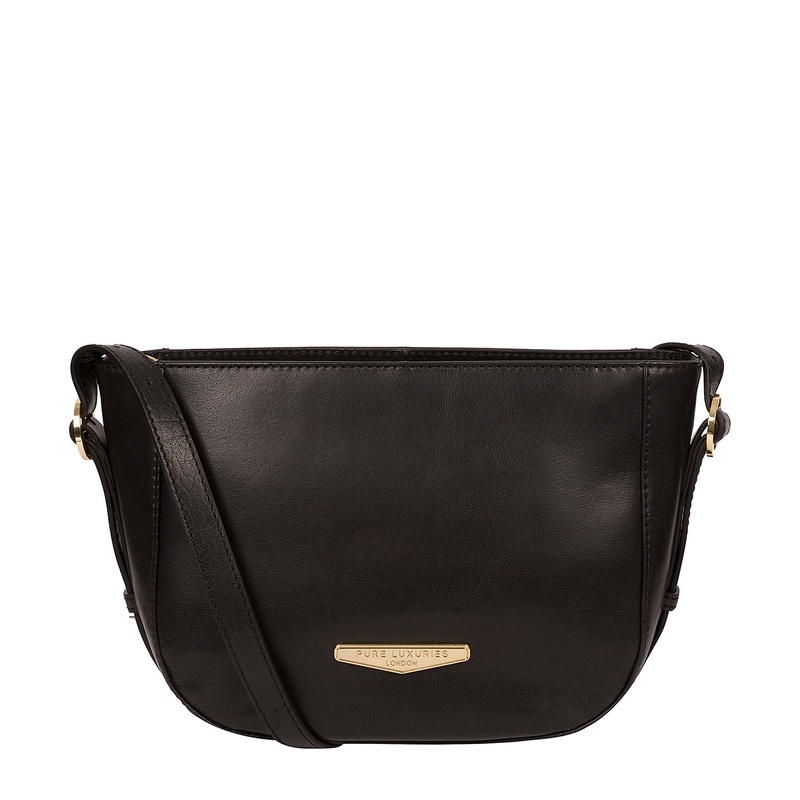 'Kaye' Black Vegetable-Tanned Leather Shoulder Bag